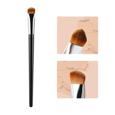 BEAUTYFACTOR Concealer Brush Under Eye Small Triangle Brushes for Precise Coverage Dark Circles Blemishes Acne Easy Blending for Concealer Contour CreamLiquid Makeup Brush