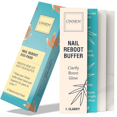 Onsen Secret Professional Nail Buffer Replacement Pads Shine Nail Buffing W 3 Way Buffing Methods 1 Pack of 4 Combo Buffer Pads by Onsen