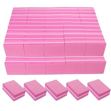 AhaTopia 180240 Grit Nail Buffers 100 Pack Mini Buffer Block Nail File for Acrylic Nails and Natural Nails Professional Nail Buffer Block Bulk Buffing Blocks for Nail Buff Manicure File Blocks Set Pi