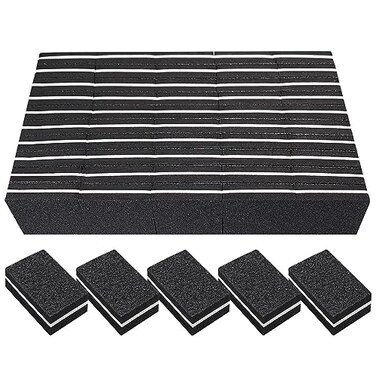 AhaTopia Nail Buffers 50 Pack Mini Buffer Block Nail File for Acrylic Nails and Natural Nails 100180 Grit Nail Buffer Block Bulk Buffing Blocks for Nail Buff Professional Manicure File Blocks Set Bla