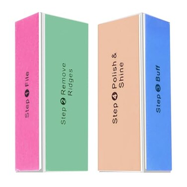 SKYPIA 2 Packs 4 Way Nail Buffer Block Nail Files and Buffers Smooth Buff Shine Professional Nail Files 2 Counts