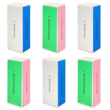 LNAUJS 6Pack Large Square Sponge Nail Buffer Block 4Way Nail File and Buffer for Smooth and Shiny Nails Manicure and Pedicure Essentials