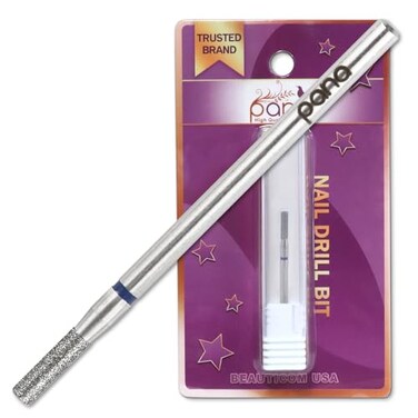 PANA 332 Diamond Carbide Column Bit Style 11 Medium Grit Professional Cuticle Nail Drill Bits for Acrylic Gel Nails Dry Manicure Pedicure Shape Remove Tools