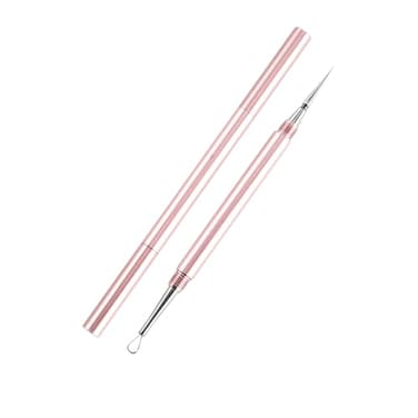 Sestball 2in1 Professional Stainless Steel Acne Removal Needle WhiteheadBlackhead Remover Tool Pimples Comedone Extractor Removal Tool Double Ended Needle with Cap Removal for Nose Face ToolsRose Gol