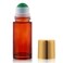 RAMFIYN 17oz Large Amber Glass Roll on Bottles for Essential Oils Perfume Refillable Roller Ball Applicator Empty Deodorant Containers with Green Crystal Rollerball