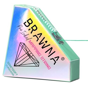 BRAWNA 30 M Mapping String for Eyebrow and Lip Measuring PMU Supplies Pre Inked Mapping Thread Microblading Kit Turquoise