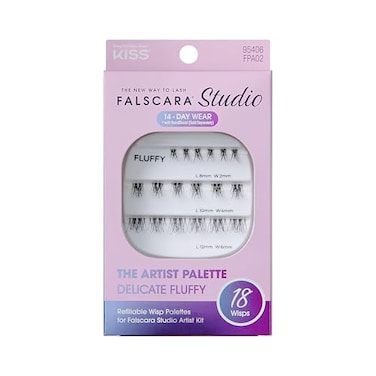 FALSCARA Studio Lash Extension Kit Individual Lash Palette 18 Stackable Lash Clusters Delicate Fluffy False Eyelashes Light Volume Length 8mm12mm Band Size 2mm6mm