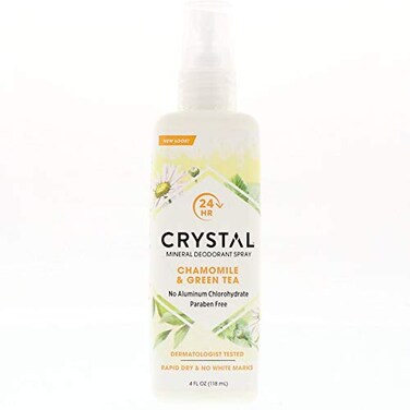 Crystal Essence Mineral Deodorant Spray Chamomile Green Tea 4 oz Pack of 2
