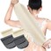 Moukeren Exfoliating Back Scrubber with Handles 4 Pack Nylon Back Exfoliator Extended Length Washers Scrubbers Stretchable Pull Strap Exfoliating Washcloth Grey Cream White