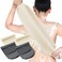 Moukeren Exfoliating Back Scrubber with Handles 4 Pack Nylon Back Exfoliator Extended Length Washers Scrubbers Stretchable Pull Strap Exfoliating Washcloth Grey Cream White