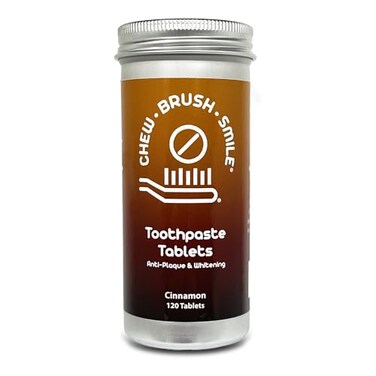 WELdental Chew Brush Smile Toothpaste Tablets 120 Count Cinnamon