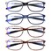 DOOViC Computer Reading Glasses 4 Pack Blue Light Blocking Readers for Women Men TR90 Flexible Lightweight Glasses 150