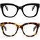 REAVEE 2 Pack Retro Oversized Reading Glasses for Women Men Blue Light Blocking Computer Readers Stylish Spring Hinge Black Brown Leopard 10x