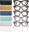 REAVEE 6 Pack Reading Glasses for Women Men Blue Light Blocking Cute Square Computer Readers with Spring Hinge 30