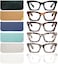 REAVEE 6 Pack Reading Glasses for Women Men Blue Light Blocking Cute Square Computer Readers with Spring Hinge 30