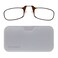 ThinOptics Universal Pod Rectangular Reading Glasses Brown FramesWhite Case 15 X