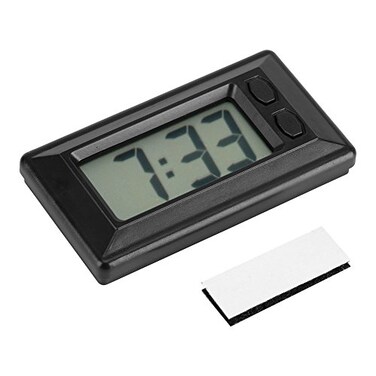 GLOGLOW Ultra Thin Digital Clock Self Adhesive LCD Digital Electronic Clock with Calendar Display for Car Dashboard Home Office Table Bedside DeskDoesnt Glow at Night 1Pcs