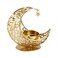 BinaryABC Eid Mubarak Moon Shape Candle Holder Ramadan Candlestick Holder Centerpieces for Table Decorations