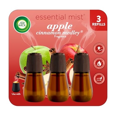 Air Wick Essential Mist Refill 3 Ct Apple Cinnamon Medley Essential Oils Diffuser Air Freshener Fall Scent Fall Decor