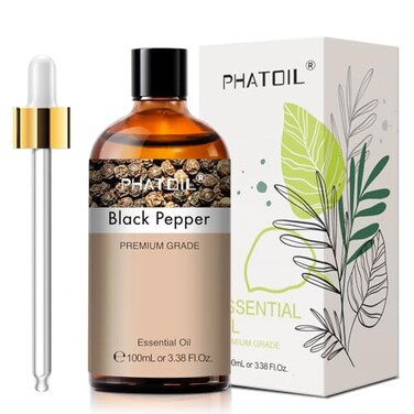 PHATOIL Black Pepper 338floz Essential Oil PHATOIL Pure Aromatherapy Oils for Diffuser Humidifier Perfect for DIY Soap Candle Bath Bombs Making100ml