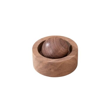 Eagyrosi Wooden Essential Oil Diffuser Round Ball Aromatherapy Diffuser Walnut and Beech for Office Car Yoga Hall Walnut