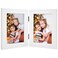 Frametory 4x6 Double Hinged Picture Frame with Glass Front Engineered Wood Two Photo Frame Collage for Vertical Display Side by Side Standing Frame White 1 Pack