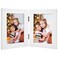 Frametory 4x6 Double Hinged Picture Frame with Glass Front Engineered Wood Two Photo Frame Collage for Vertical Display Side by Side Standing Frame White 1 Pack