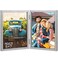 AEVETE 5x7 Picture Frames Double Hinged Wood Folding Photo Frames Vertical with Plexiglass Front Silver