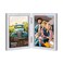 AEVETE 35x5 Picture Frames Double Hinged Wood Folding Photo Frames Vertical with Plexiglass Front Silver