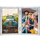 AEVETE 4x6 Picture Frames Double Hinged Wood Folding Photo Frames Vertical with Plexiglass Front Distressed White