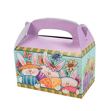 Fun Express Easter Cardboard Treat Box for Easter Party Supplies Containers Boxes Paper Boxes Easter 12 Pieces