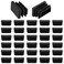 Waziaqoc 32pcs Rectangle Plastic Hole Plugs 1 x 12 Inch Black Tube Insert Plug Cap Rectangular End Caps Floor Protector Tube Hole Cover for Table Chair Legs