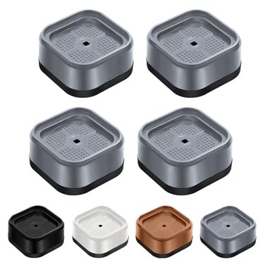 shouwuhho 4 Pack Furniture Risers Adjustable Bed Risers Heavy Duty Lifts Height 1 Square Stackable Bed Risers 1 2 or 3 Inch for Desk Leg Table Couch Sofa Chair Bed Frame Legs Dorm Gray