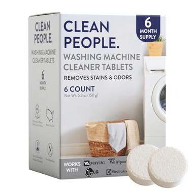 THE CLEAN PEOPLE Washing Machine Cleaner Washer Machine Cleaner Tablets for Removing Odor Grime Scale Buildup Front Load and Top Load Laundry Machine Cleaner 6 Count