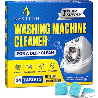 Washing Machine Cleaner Tablets 24 pack Powerful Descaler Deep Cleaning for HE Front Loader Top Load Washer Septic Safe EcoFriendly Deodorizer Clean Drum Laundry Tub Seal Years Supply