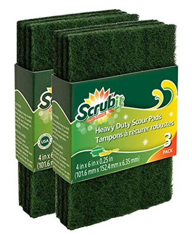 Scouring Pads Heavy Duty Household Cleaning Scrubber with NonScratch AntiGrease Technology Reusable Scrubbing Pads Green 6 Pack
