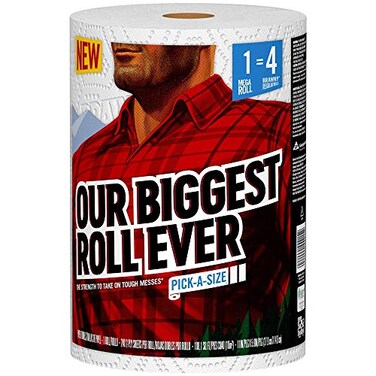Brawny PickASize Paper Towels 1 Mega Roll 4 Regular Rolls