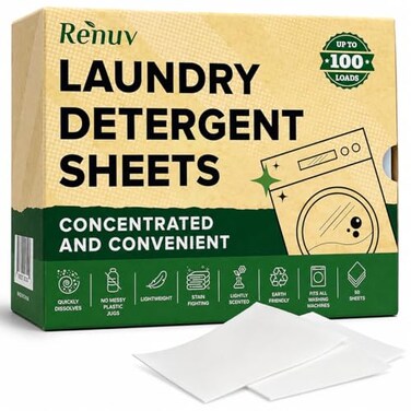 Renuv Laundry Detergent Sheets 50 Sheets up to 100 Loads