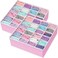 Simple Houseware 2 Pack Closet Sock Organizer 24 Cell Drawer Divider Pink