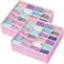 Simple Houseware 2 Pack Closet Sock Organizer 24 Cell Drawer Divider Pink