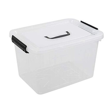Nicesh 1Pack Plastic Storage Box Clear Latch Box with Handle and Lid 10 L