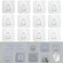 CARURLIFF 12 PCS Wall Mounted Replacement Sticky Pads for Kitchen Bathroom Shower Caddy Organizer Rack Holder Nail Free Adhesive Hooks Upright Rectangle