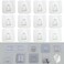 CARURLIFF 12 PCS Wall Mounted Replacement Sticky Pads for Kitchen Bathroom Shower Caddy Organizer Rack Holder Nail Free Adhesive Hooks Upright Rectangle