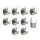 Coshar 10Pcs Heavy Duty Wall Mount Bracket Hook Fastener Stainless Steel Flat J Clamp Hook Wall Hanger Ceramic Tile Display and Mirror Picture Frame Fixing Silver Inner Width 21mm