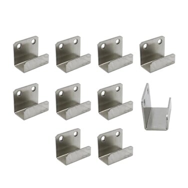 Coshar 10Pcs Heavy Duty Wall Mount Bracket Hook Fastener Stainless Steel Flat J Clamp Hook Wall Hanger Ceramic Tile Display and Mirror Picture Frame Fixing Silver Inner Width 21mm