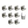 Coshar 10Pcs Heavy Duty Wall Mount Bracket Hook Fastener Stainless Steel Flat J Clamp Hook Wall Hanger Ceramic Tile Display and Mirror Picture Frame Fixing Silver Inner Width 21mm
