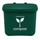 Recycling Rules Small Green Compost Bin Container for Hanging on Kitchen Trash Container