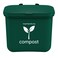 Recycling Rules Small Green Compost Bin Container for Hanging on Kitchen Trash Container
