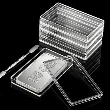 Yncotte 10oz Silver Bar Holder 5Pcs Capsule Storage Container for 10 Ounce Bars