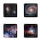 Starry deep Outer Space Nebula and Galaxy Pattern Square Coaster Set Made of Recycled Rubber Set of 4